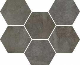 Мозаика Coliseumgres Expo Dark Mosaico Hexagon Натуральная