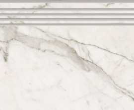 Ступень Kerranova Marble Trend Carrara 60x29.4 Лаппатированный st01