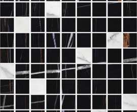 Мозаика Kerranova Marble Trend Nero Dorato 30x30 Матовая m21 9мм