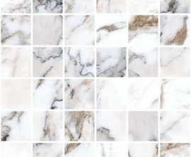 Мозаика Vitra Marble-X Бреча Капрайа Белый Лаппато R9 Ректификат 5х5