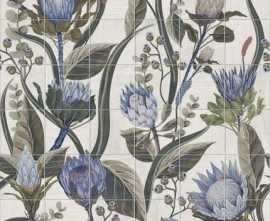 Панно настенное Mainzu Murales Blu Leaves 36 pz