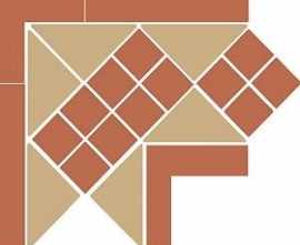 Декор керамогранит Top Cer Octagon Corner Lisbon-1 With 1 Strip (Tr.03, Dots 04, Strips 04)