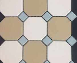 Керамогранит Top Cer Octagon 4416+03 Oct13-B White 16 Yellow 03 Octagon/Turquoise 13 Dots