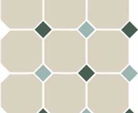Керамогранит Top Cer Octagon 4416 Oct18+13-B White Octagon 16/Green 18 + Turquoise 13 Dots
