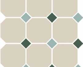 Керамогранит Top Cer Octagon 4416 Oct13+18-A White Octagon 16/Turquoise 13 + Green 18 Dots