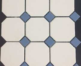 Керамогранит Top Cer Octagon 4416 Oct11-1ch White Octagon 16/Blue Cobait Dots 11