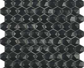 Мозаика Vidrepur Hexagon 903 D Черный на сетке