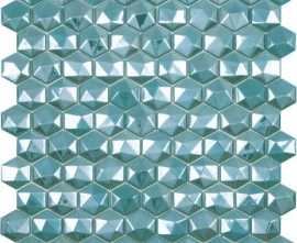 Мозаика Vidrepur Hexagon 370D Бирюзовый на сетке