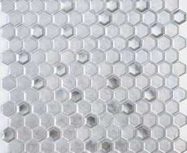 Мозаика Caramelle Mosaic Alchimia Argento grani hexagon 13x23x6