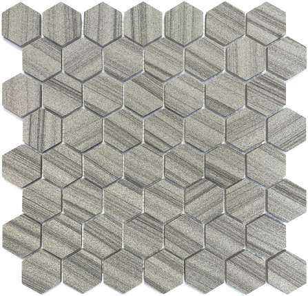 Мозаика Caramelle Mosaic Pietrine Hexagonal Marmara grey POL hex 23x40x6