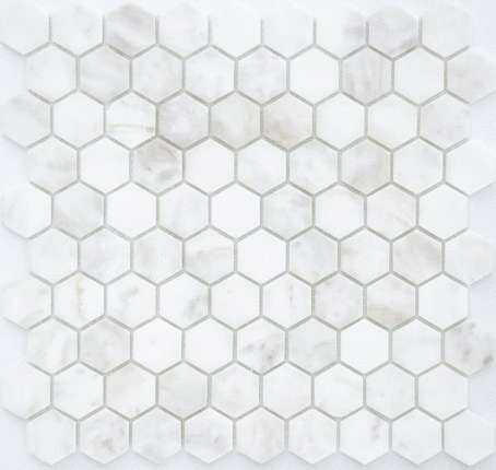 Мозаика Caramelle Mosaic Pietrine Hexagonal Dolomiti bianco MAT hex 18x30x6