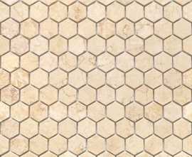 Мозаика Caramelle Mosaic Pietrine Hexagonal Botticino MAT hex 18x30x6