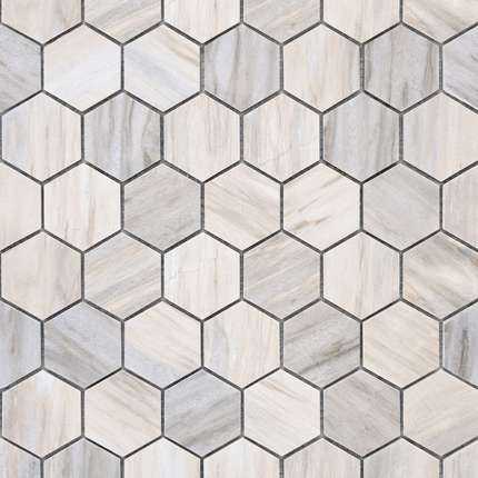 Мозаика Caramelle Mosaic Pietrine Hexagonal Nuvola rosato POL hex 23x40x7