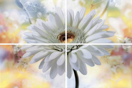 Панно настенное Терракота Alba Gerbera Цветы (компл. из 4х пл.)