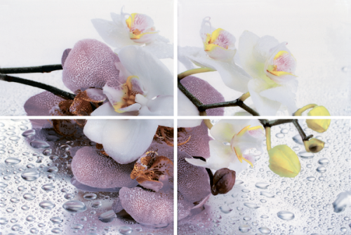 Панно настенное Терракота Alba Orchid Цветы (компл. из 4х пл.)