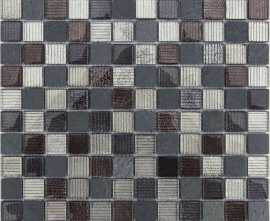 Мозаика Caramelle Mosaic Naturelle Alcantara Nero 23x23x8