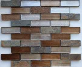 Мозаика Caramelle Mosaic Naturelle Alcantara Ruggine 23x73x8