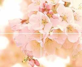 Панно настенное Cersanit Sunrise Cherry многоцветное 40x88