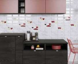 Плитка для кухни Face Red & White