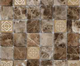 Мозаика Caramelle Mosaic Art Stone Art Emperador Dark MAT 48x48x8