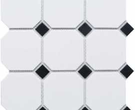 Мозаика Starmosaic Homework Керамическая Мозаика Octagon big White-Black Matt