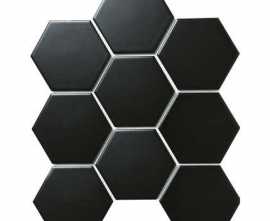 Мозаика Starmosaic Homework Керамическая Мозаика Hexagon big Black Matt