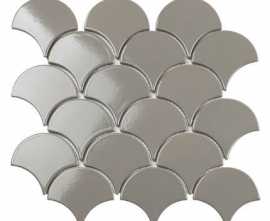 Мозаика Starmosaic Homework Керамическая Мозаика Fan Shape Dark Grey Glossy