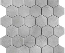 Мозаика Starmosaic Homework Керамическая Мозаика Hexagon small Marble Grey Matt