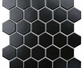 Мозаика Starmosaic Homework Керамическая Мозаика Hexagon small Black Matt