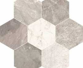 Плитка напольная Unica Marmo Mix Grigio Light Esagono
