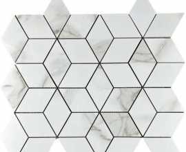 Мозаика Velsaa Mosaic Statuario Eva Mosaic 3d Diamond