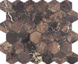 Мозаика Velsaa Mosaic Copper Slab Black Mosaic Hexagone