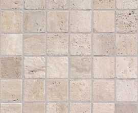 Мозаика Caramelle Mosaic Pietrine Travertino Beige MAT 48x48x7