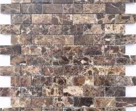 Мозаика Caramelle Mosaic Pietrine Emperador Dark POL 23x48x4