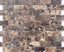 Мозаика Caramelle Mosaic Pietrine Emperador Dark POL 23x48x7