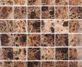 Мозаика Starmosaic Wild Stone мраморная мозаика Dark Emperador Polished 48x48