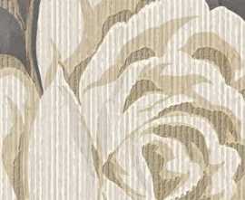 Бордюр настенный Lb-ceramics Fiori Grigio Серый Цветы 1