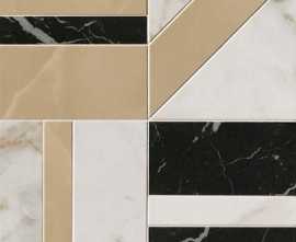 Мозаика FAP Ceramiche Roma Gold Calacatta Delicato / Onice Miele / Nero Elegante Deco Mosaico 30x30