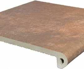 Керамогранит Ступень Exagres Boston Peldano Red Фронтальная 33x33x4