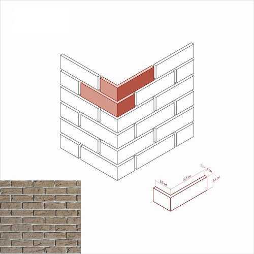 Искусственный камень White Hills 366-15 Линц брик Угол 8,5 х 19,5x6,6