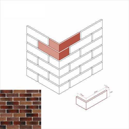 Искусственный камень White Hills 378-75 Сити брик Угол 10x22x7