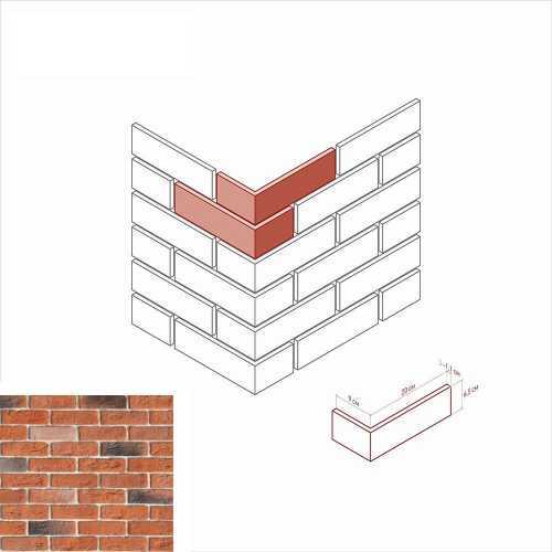 Искусственный камень White Hills 320-55 Кельн брик Угол 9x20x6.5