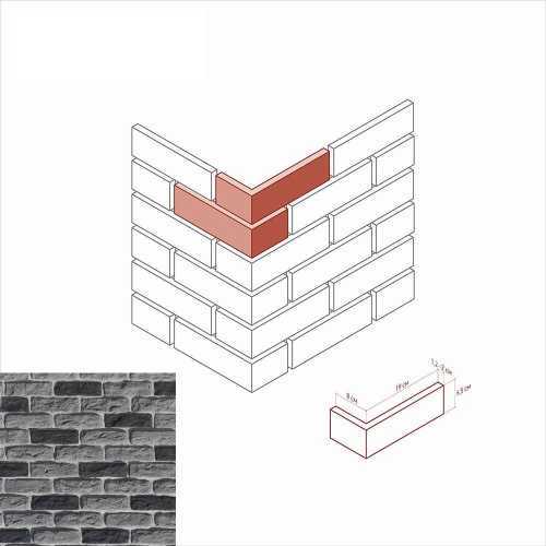 Искусственный камень White Hills 318-85 Брюгге брик Угол 8x19x6.5