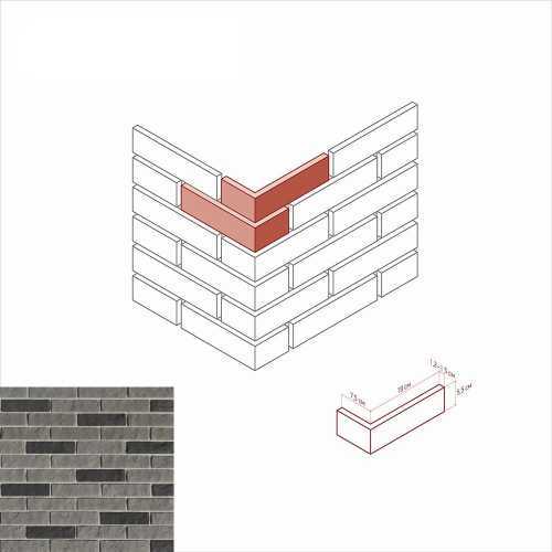 Искусственный камень White Hills 313-85 Алтен брик Design угол 7.5х18.5x5.5
