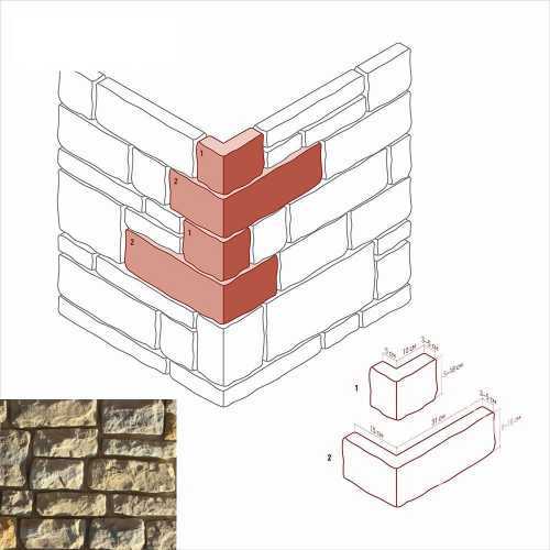 Искусственный камень White Hills 500-25 Данвеган Угол 6-10x15-31.5 x 5-18
