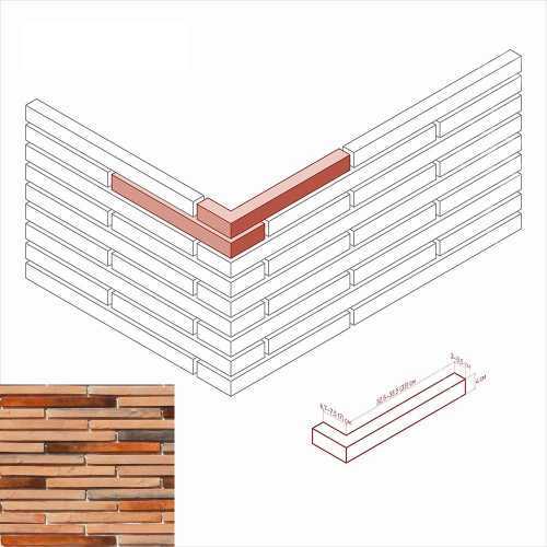 Искусственный камень White Hills 691-55 Реген брик Design угол 6,7-7,5 / 32,5-33,5 (7 / 33) x 4