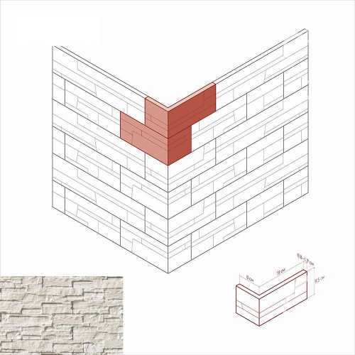 Искусственный камень White Hills 231-05 Каскад Рейндж угол 8x17.5x9.5