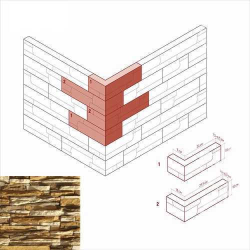 Искусственный камень White Hills 130-25 Уорд Хилл Угол 10x29,5x10 (9x24x10)