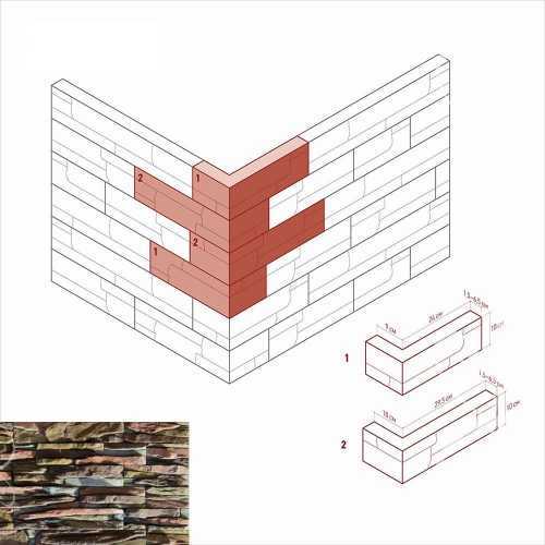 Искусственный камень White Hills 131-85 Уорд Хилл угол 10x29,5x10 (9x24x10)