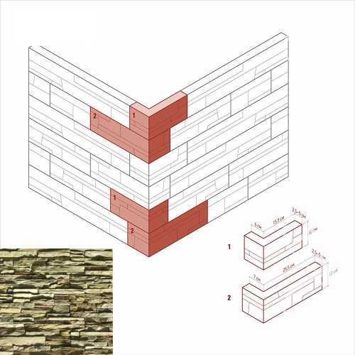 Искусственный камень White Hills 101-95 Кросс Фелл Угол 7х25,5x10 (6х15,5x10)